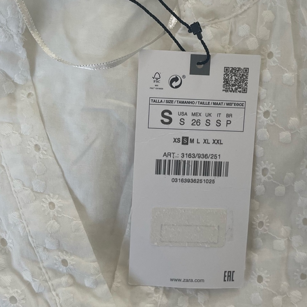 ZARA MIDI RUFFLED COMBINED PERFORATED EMBROIDERY DRESS - Picture 13 of 13